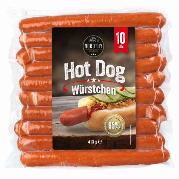 Nordthy Hot Dog Würstchen 10 x 40 g, ungekühlt hlatbar